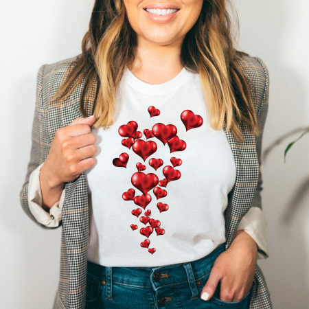 Heart - Tricou Multiple Red Hearts