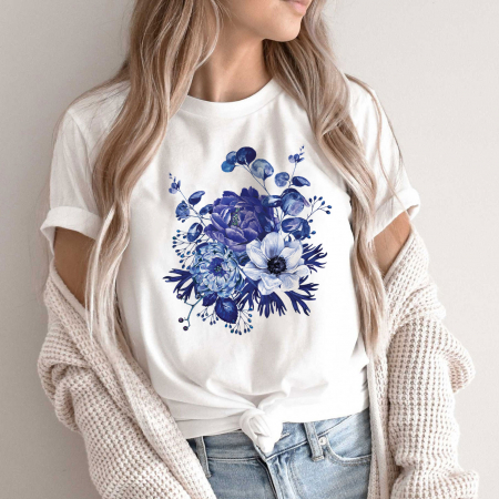 Flori - Tricou Blue Flowers