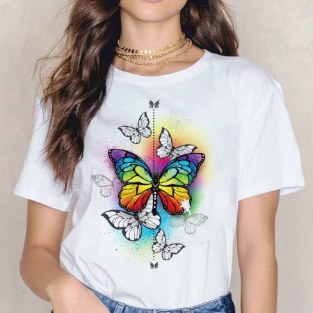 Fluturi - Tricou Rainbow Butterfly