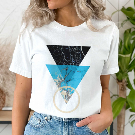 Abstract - Tricou Blue Triangle