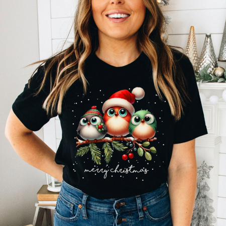 Craciun - Tricou Christmas Birds