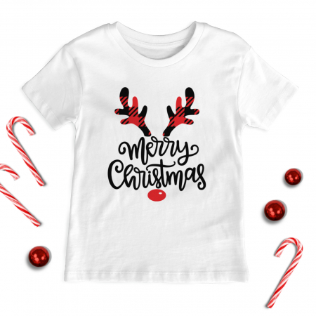 Craciun Copii - Tricou Copil Merry Reindeer