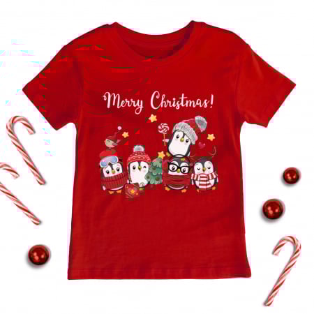 Craciun Copii - Tricou Copil Penguin Squad