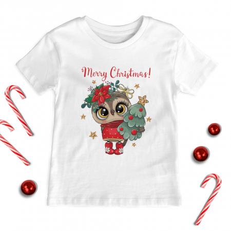 Craciun Copii - Tricou Copil Merry Owl