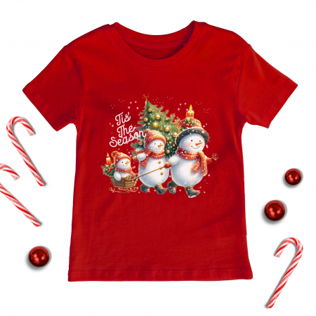 Craciun Copii - Tricou Copil Snowman Ride