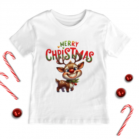 Craciun Copii - Tricou Copil Smiley Deer