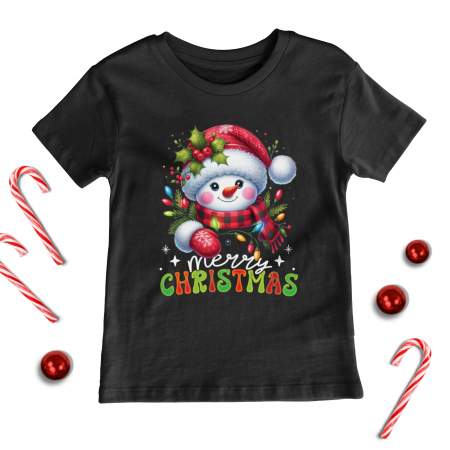 Craciun Copii - Tricou Copil Snowman Lights