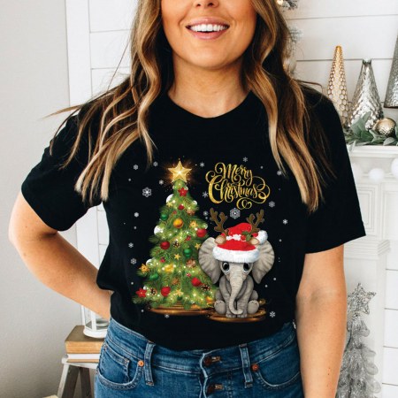 Craciun - Tricou Christmas Elephant