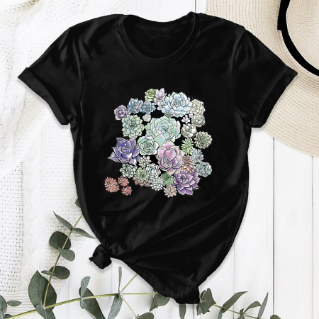 Flori - Tricou Negru Garden Flowers