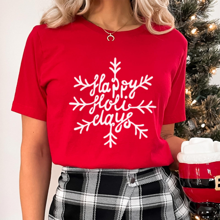 Craciun - Tricou Happy Snowflake