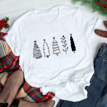 Craciun - Tricou Pine Trees