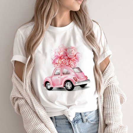 Flori - Tricou Vintage Pink