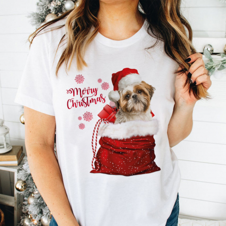 Craciun - Tricou Merry Shih Tzu