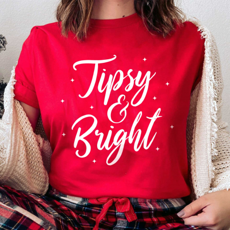 Craciun - Tricou Tipsy and Bright