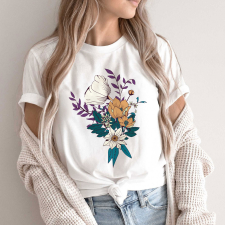Flori - Tricou Multicolor Bouquet
