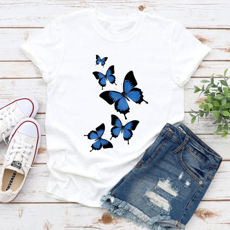 Fluturi - Tricou Black and Blue Butterflies