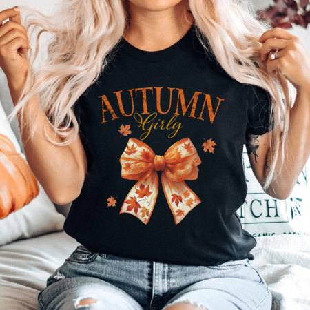 Tricouri Toamna - Tricou Negru Autumn Girl