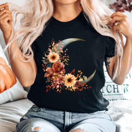 Tricouri Toamna - Tricou Negru Autumn Moon