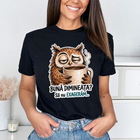 Animale - Tricou Negru Buna Dimineata - varianta pe negru