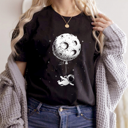 Moon - Tricou Negru Astronaut