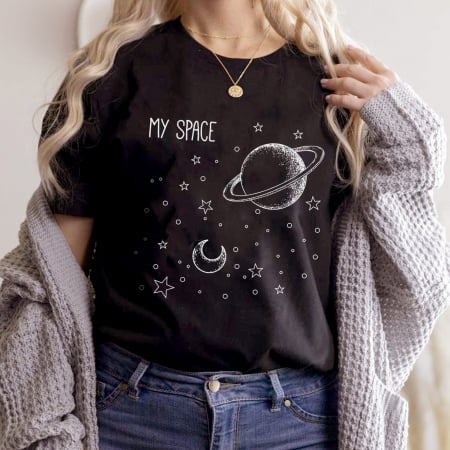 Moon - Tricou Negru Space