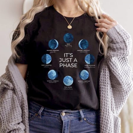 Moon - Tricou Negru Just A Phase