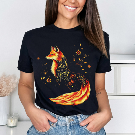 Animale - Tricou Negru Majestic Fox