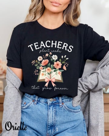 De Scoala - Tricou Negru Grow Forever