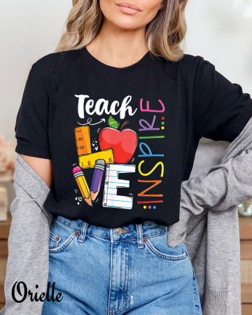 De Scoala - Tricou Negru Love Inspire
