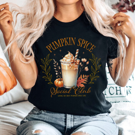Tricouri Toamna - Tricou Negru Pumpkin Club