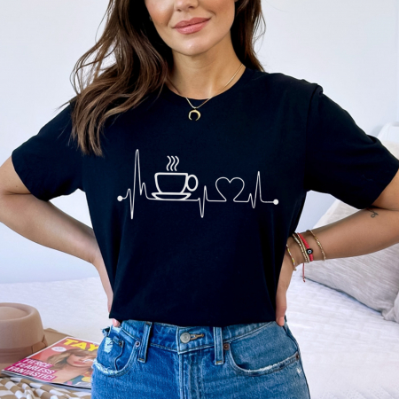 Coffee - Tricou Negru Coffee Pulse