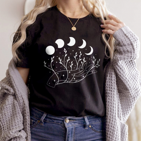 Moon - Tricou Negru Peaceful Night