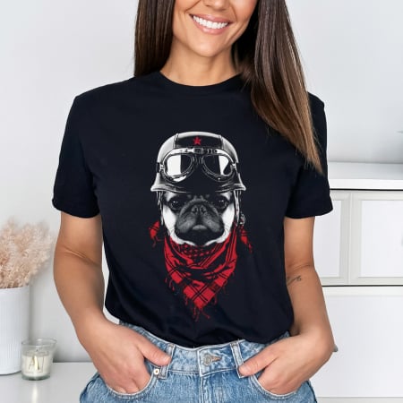 Animale - Tricou Negru Police Pug