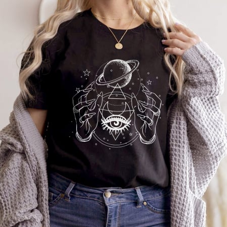 Moon - Tricou Negru Abstract