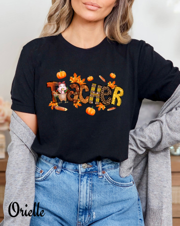 De Scoala - Tricou Negru Thanksgiving Teacher