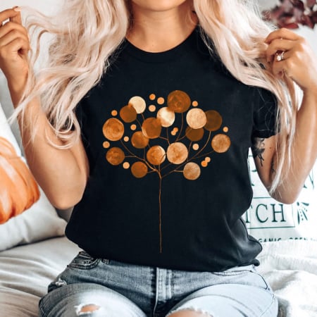 Tricouri Toamna - Tricou Negru Autumn Bubbles