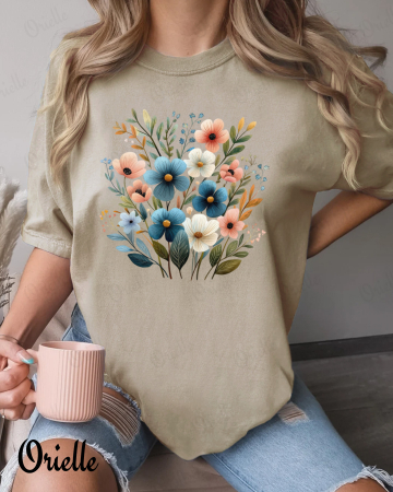 Wildflowers - Tricou Oversized Cute Bouquet