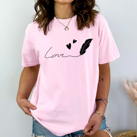 Oversize - Tricou Oversized Feather Heart