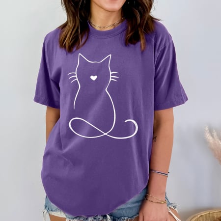 Oversize - Tricou Oversized Drawing Cat