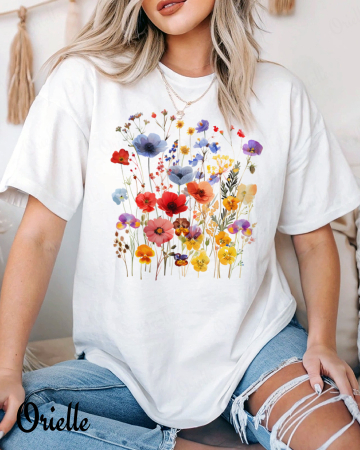 Wildflowers - Tricou Oversized Pansy Field