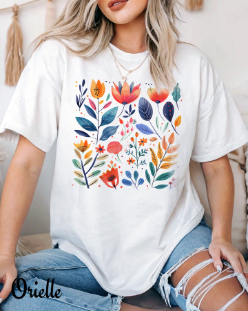 Wildflowers - Tricou Oversized Vibrant Foliage