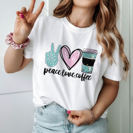 Coffee - Tricou Peace Love