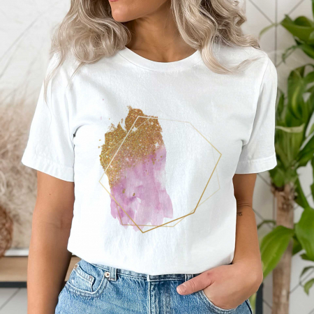 Abstract - Tricou Pink Glitter