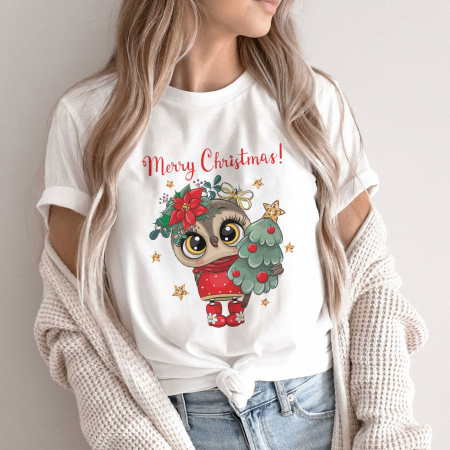Craciun - Tricou Merry Owl
