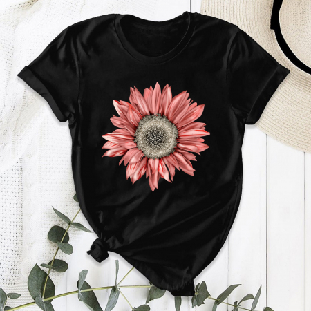 Promo - Tricou Promo Negru Big Flower