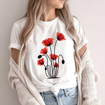 Promo - Tricou Promo Red Flowers