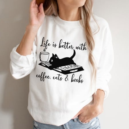 Promo - Bluza Promo Coffee, Cats, Books