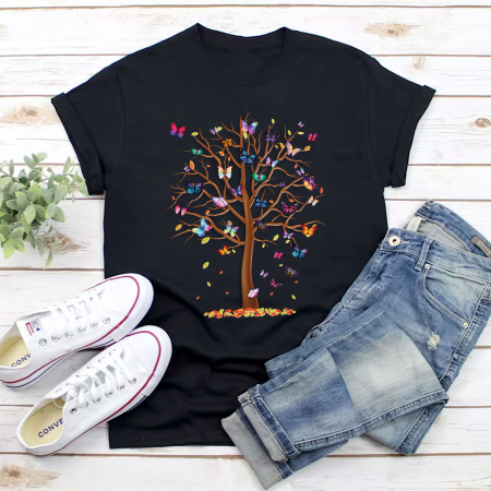 Promo - Tricou Promo Negru Butterflies Tree