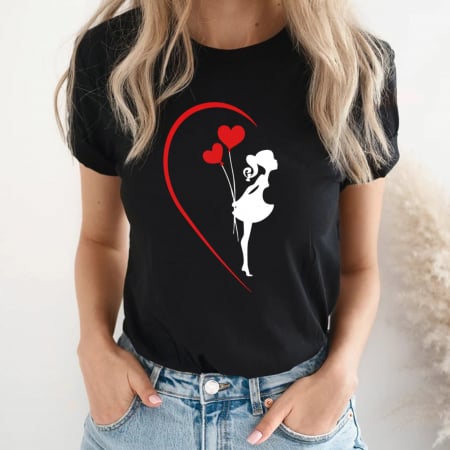 Promo - Tricou Promo Negru Cute Love