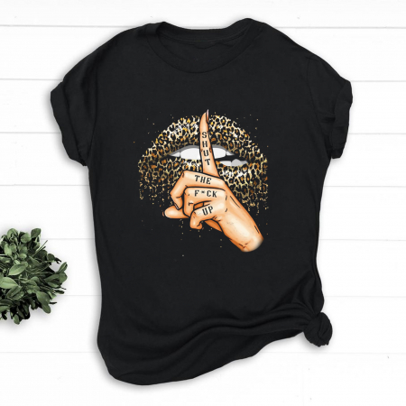 Promo - Tricou Promo Negru Shut up